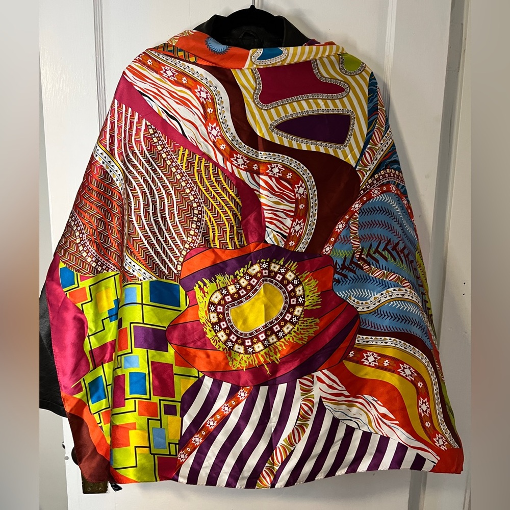 Vintage 90’s Wensli Abstract Multicolor Silk Scarf